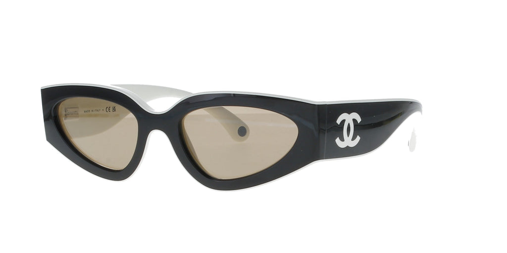 Black and White Chanel Cat Eye Sunglasses