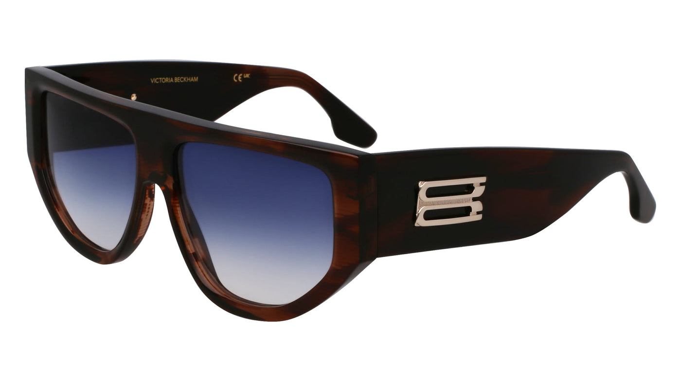 Victoria Beckham VB676S Brown Horn/Blue Gradient #colour_brown-horn-blue-gradient