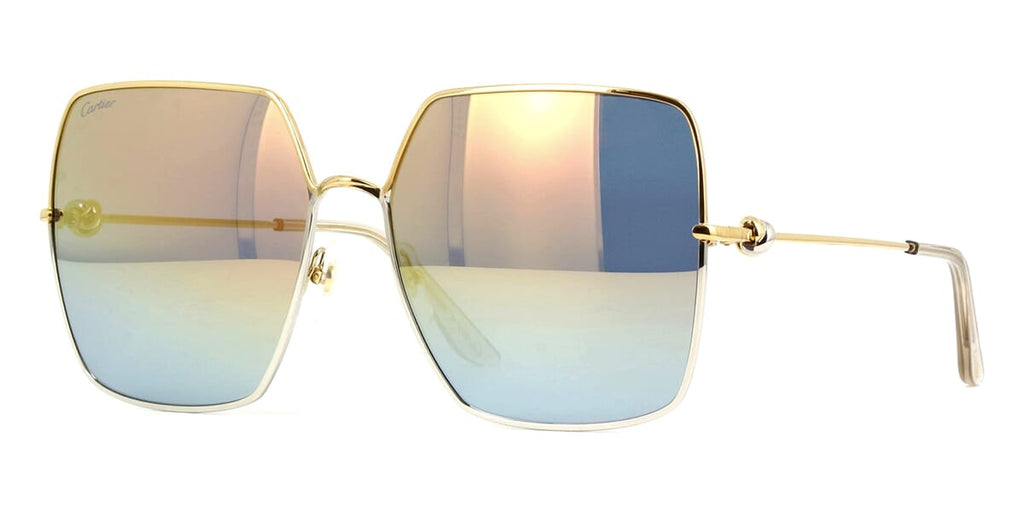 Cartier CT0361S #colour_shiny gold and silver/blue with gold to sliver gradient mirror