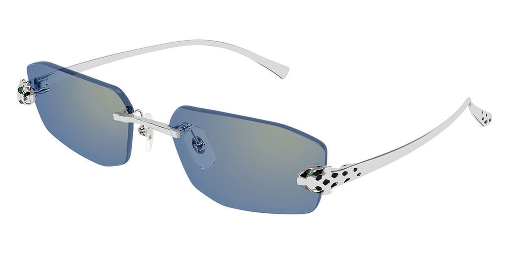 Cartier CT0474S #colour_silver/light blue with gold flash mirror
