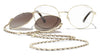 Chanel 4291 #colour_pale gold frame./gradient brown polarised (clip on) with clear blue-violet light filter lenses.