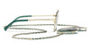Chanel 4291 #colour_pale gold frame./solid green (clip on) with clear blue-violet light filter lenses.