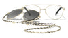 Chanel 4292 #colour_pale gold frame./gradient grey polarised (clip on) with clear blue-violet light filter lenses.