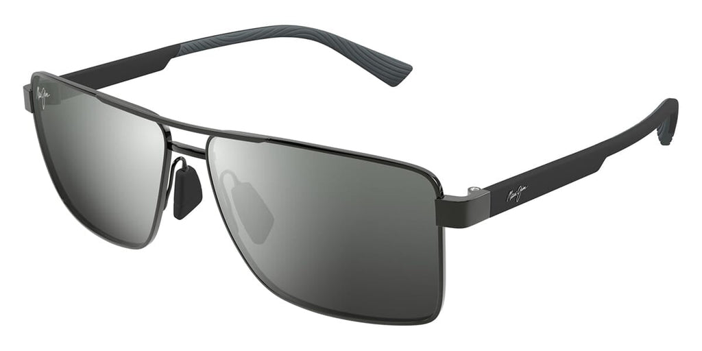 Maui Jim Piha Piha #colour_shiny gunmetal with black/dual mirror silver to black super thin glass