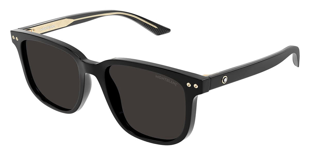 Montblanc MB0258SA #colour_shiny black with gleaming gold/grey with light mirror