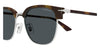 Montblanc MB0439SA #colour_shiny dark havana on silver/grey with light mirror
