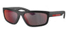 Prada Linea Rossa SPS05ZS #colour_black rubber/dark grey with red and blue flash mirror