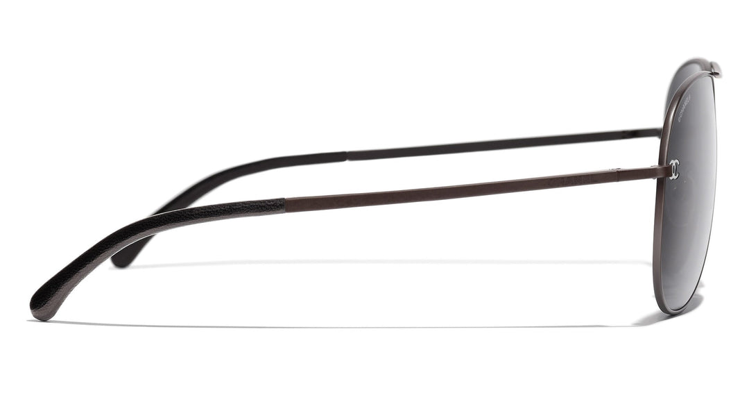 CHANEL 4189TQ Aviator Titanium & Calfskin Sunglasses | Maverick & Wolf