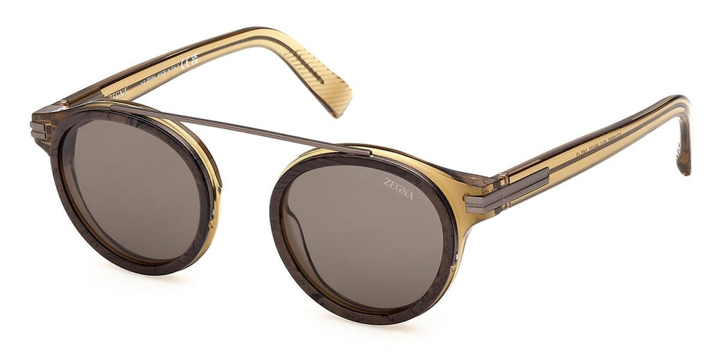 Zegna EZ0300/S #colour_light brown with shiny crystal light yellow/brown