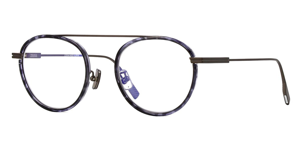 Zegna EZ5322-H-B #colour_shiny grey havana on gunmetal