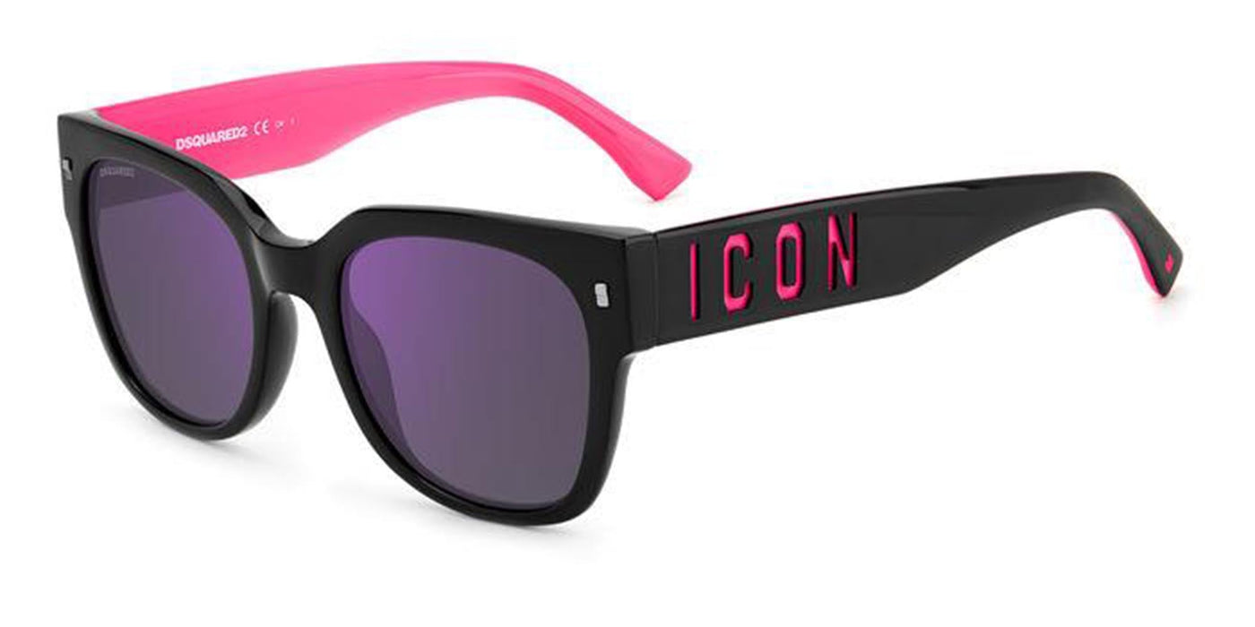 DSQUARED2 Icon 0005/S Black-Fuchisa/Violet Mirror #colour_black-fuchisa-violet-mirror