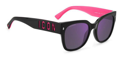 DSQUARED2 Icon 0005/S Black-Fuchisa/Violet Mirror #colour_black-fuchisa-violet-mirror