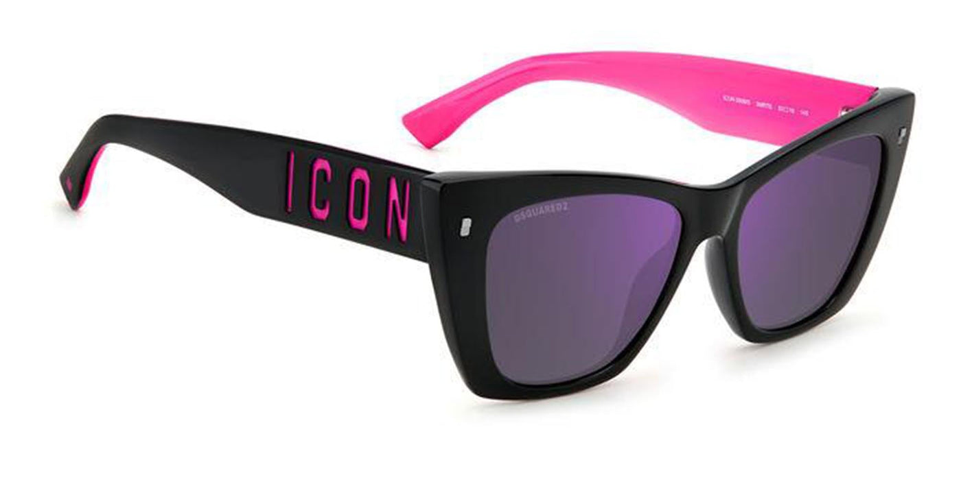 DSQUARED2 Icon 0006/S Black-Fuchisa/Violet Mirror #colour_black-fuchisa-violet-mirror