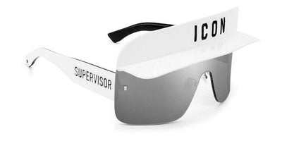 DSQUARED2 Icon Visor 0001/S White/Silver Mirror #colour_white-silver-mirror