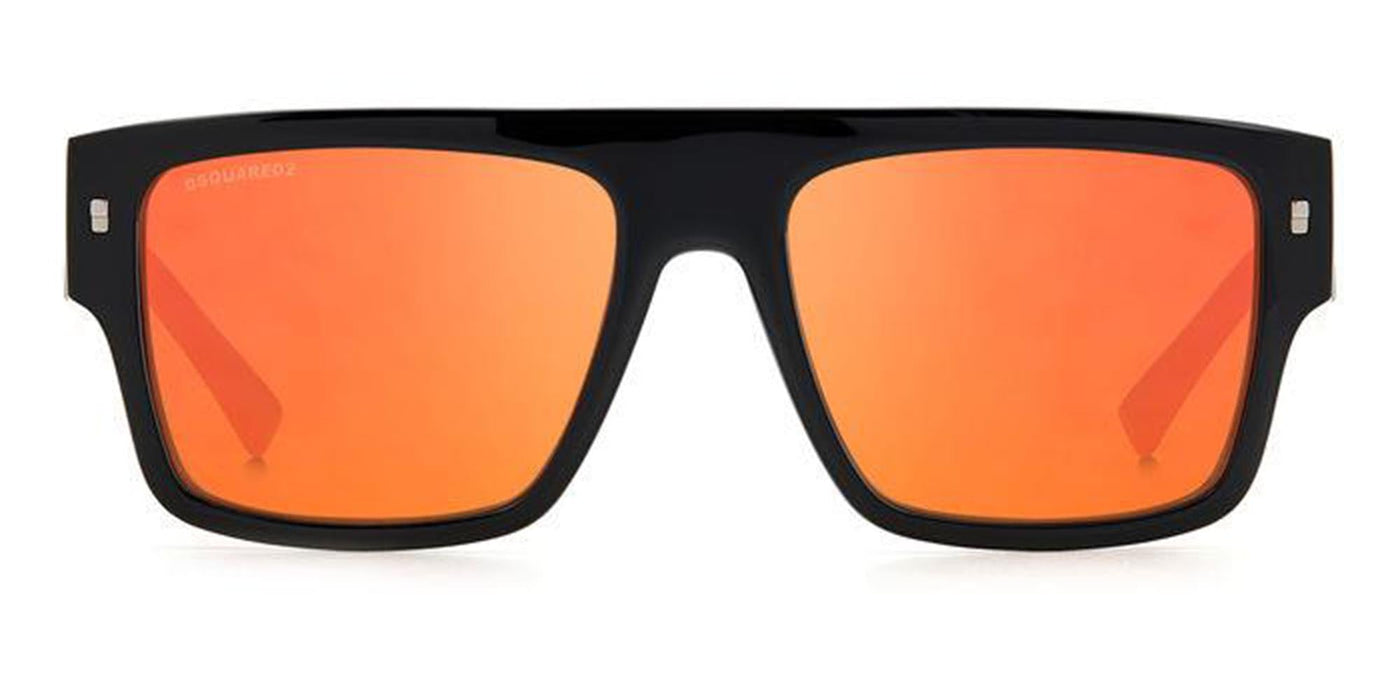 DSQUARED2 Icon 0003/S Black-Red/Orange Mirror #colour_black-red-orange-mirror