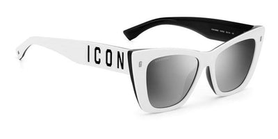 DSQUARED2 Icon 0006/S White-Black/Silver Mirror #colour_white-black-silver-mirror