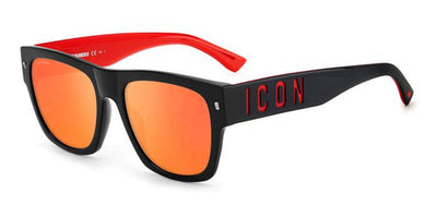 DSQUARED2 Icon 0004/S Black-Red/Orange Mirror #colour_black-red-orange-mirror