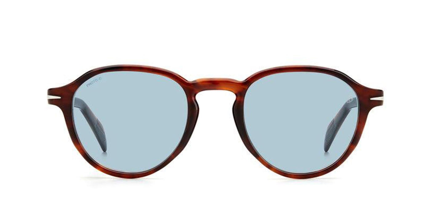 David Beckham DB7078/S Brown Horn/Blue #colour_brown-horn-blue