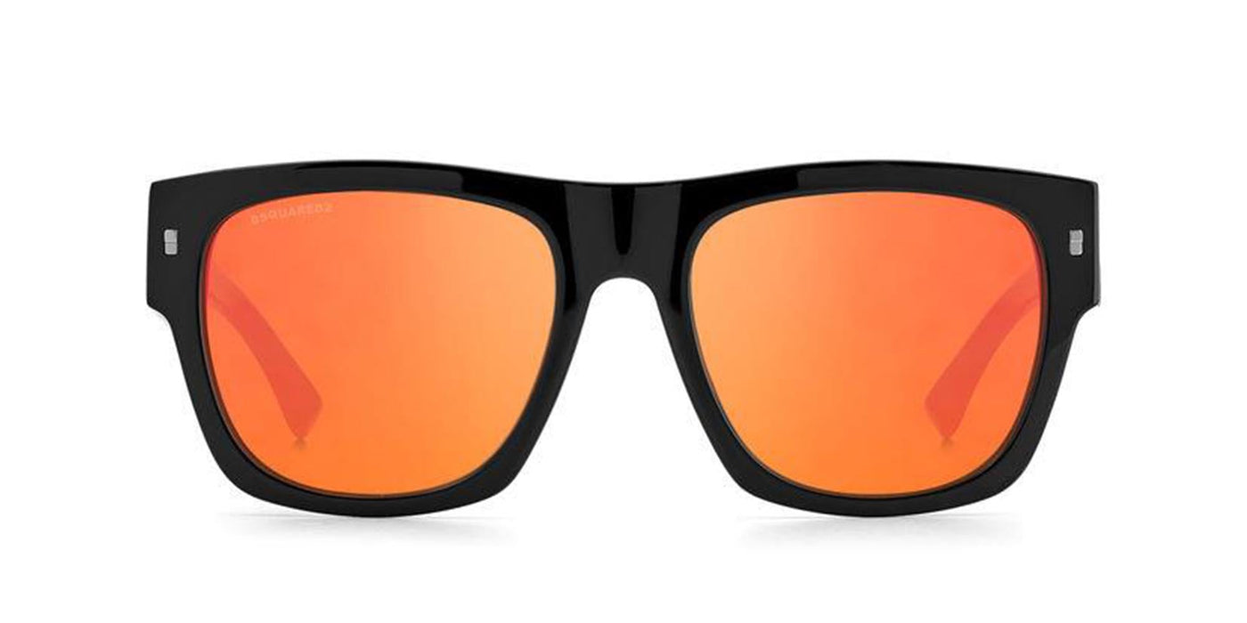 DSQUARED2 Icon 0004/S Black-Red/Orange Mirror #colour_black-red-orange-mirror