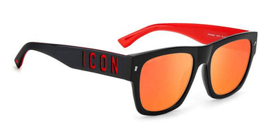 DSQUARED2 Icon 0004/S Black-Red/Orange Mirror #colour_black-red-orange-mirror