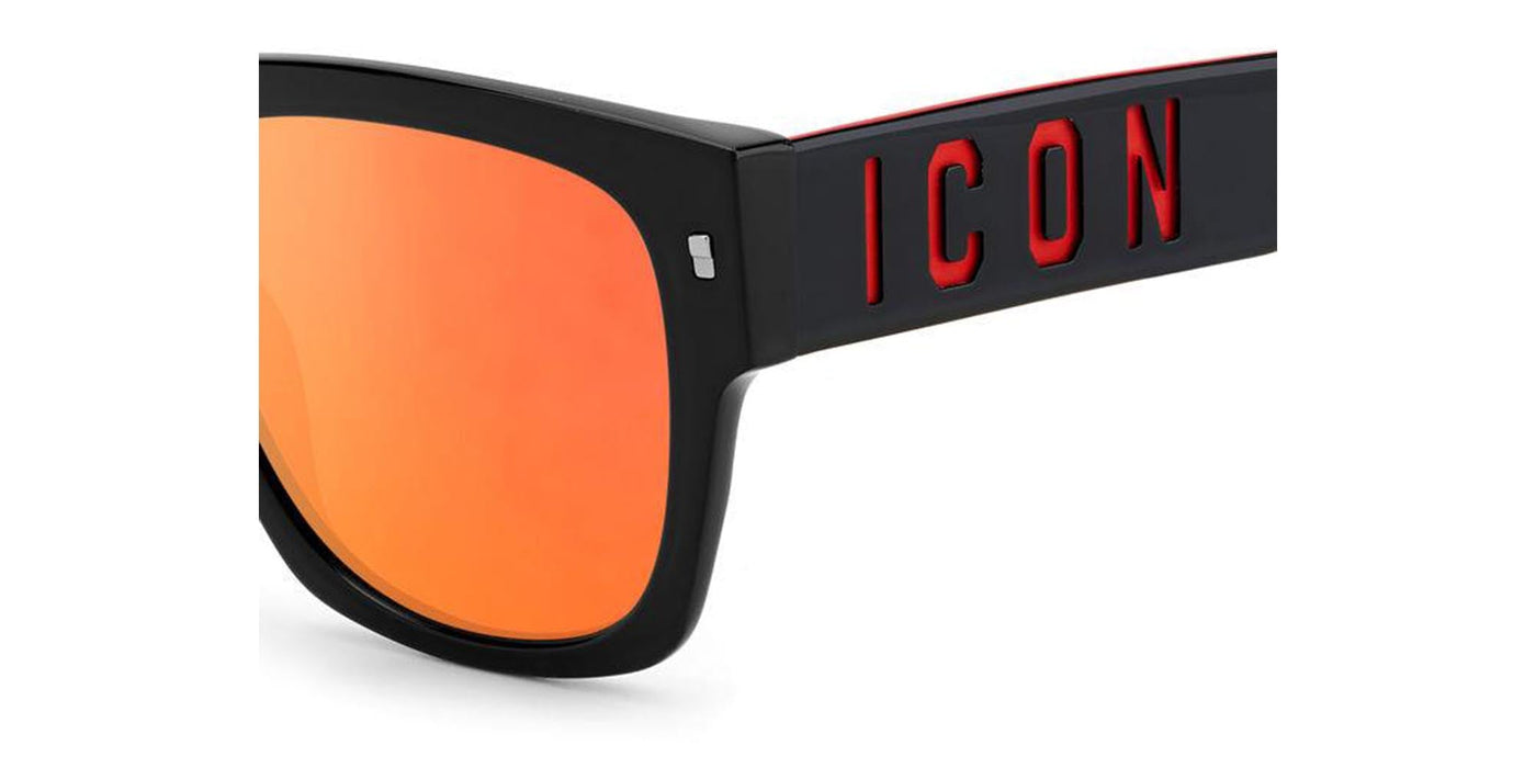 DSQUARED2 Icon 0004/S Black-Red/Orange Mirror #colour_black-red-orange-mirror