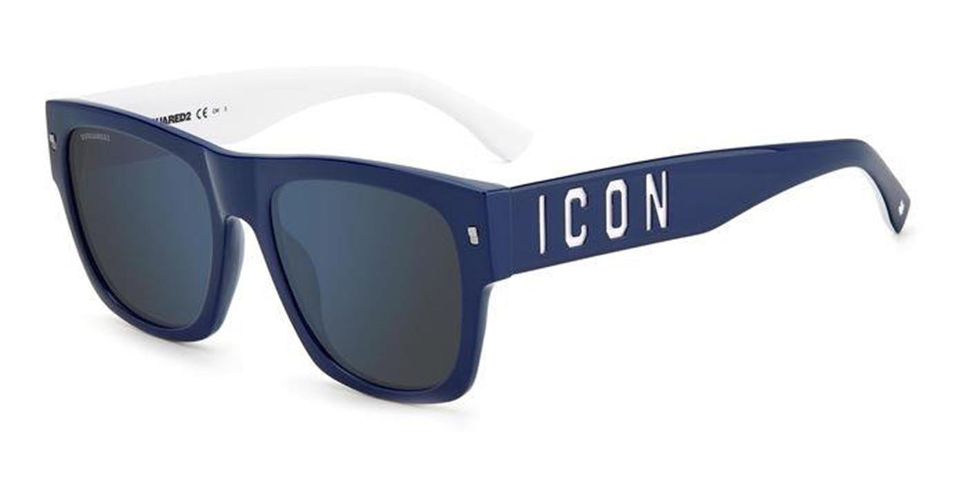 DSQUARED2 Icon 0004/S Blue-White/Blue Mirror #colour_blue-white-blue-mirror