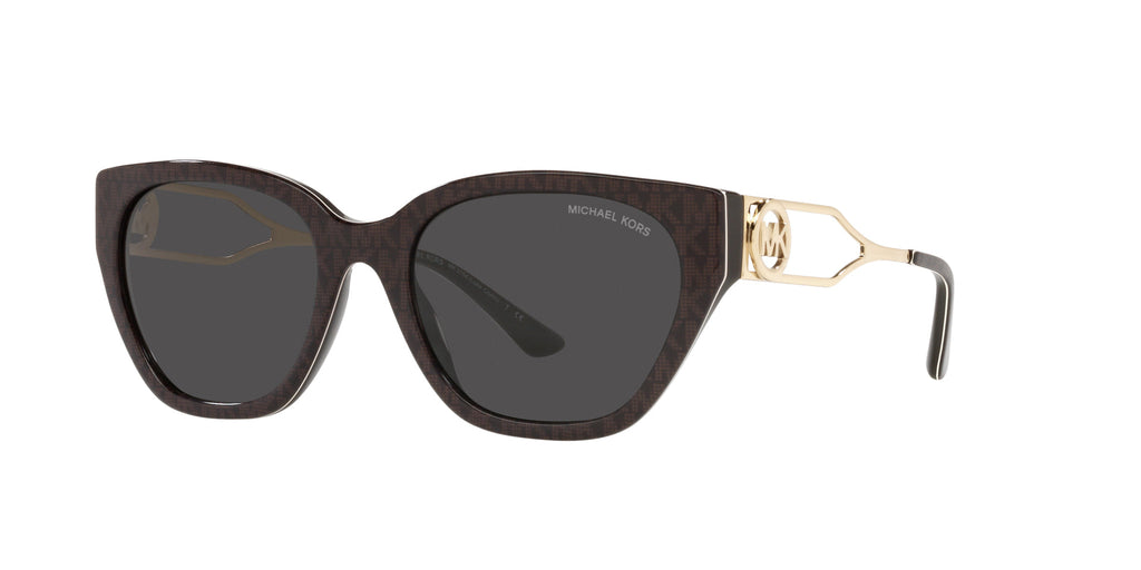 Michael Kors Lake Como MK2154 Brown Signature Pvc/Dark Grey Solid #colour_brown-signature-pvc-dark-grey-solid