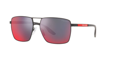 Prada Sport Linea Rossa SPS50W Black Rubber/Dark Grey Mirror Blue/Red #colour_black-rubber-dark-grey-mirror-blue-red