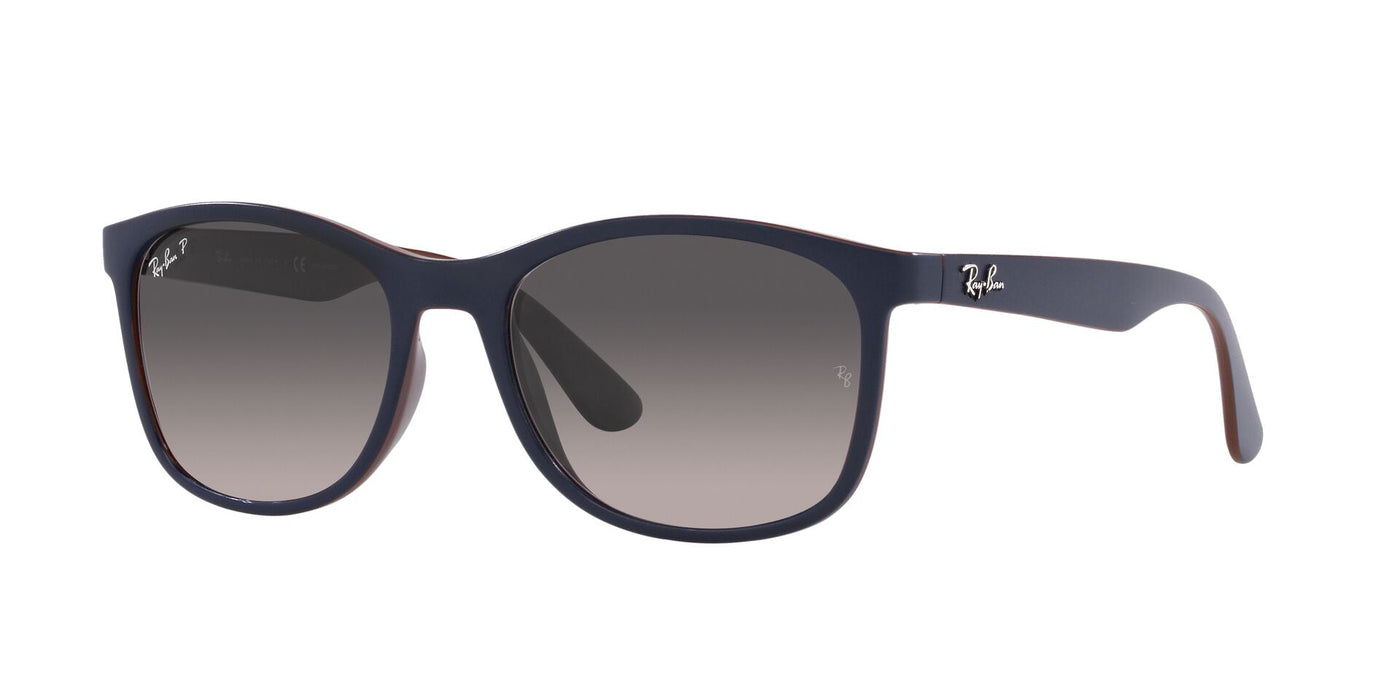 Ray-Ban RB4374 Matte Blue On Brown/Grey Gradient Polarised #colour_matte-blue-on-brown-grey-gradient-polarised