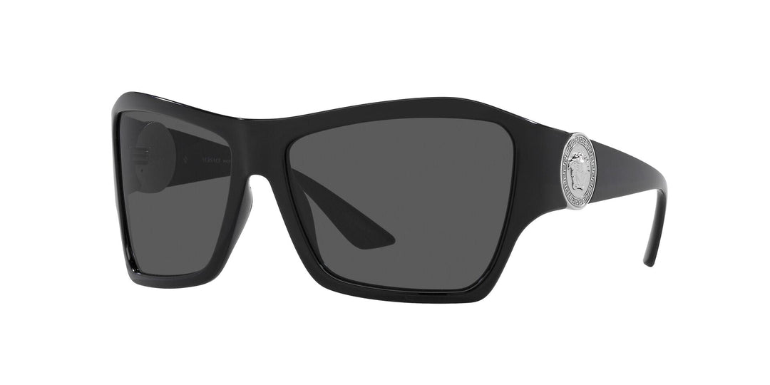 小物 VERSACE Square Wrap Sunglasses Black Medusa Biggie Wrap Sunglasses Black | VERSACE US
