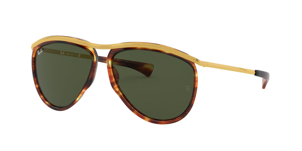 Ray-Ban Olympian Aviator RB2219 Dark Tortoise/Green #colour_dark-tortoise-green