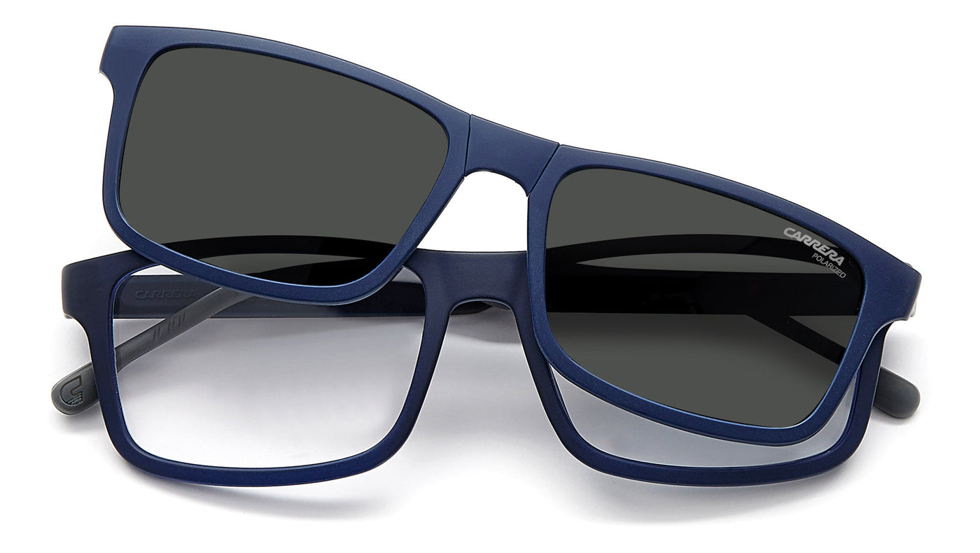 Carrera 8057/CS With Clip-on Matte Blue/Polarised Green #colour_matte-blue-polarised-green