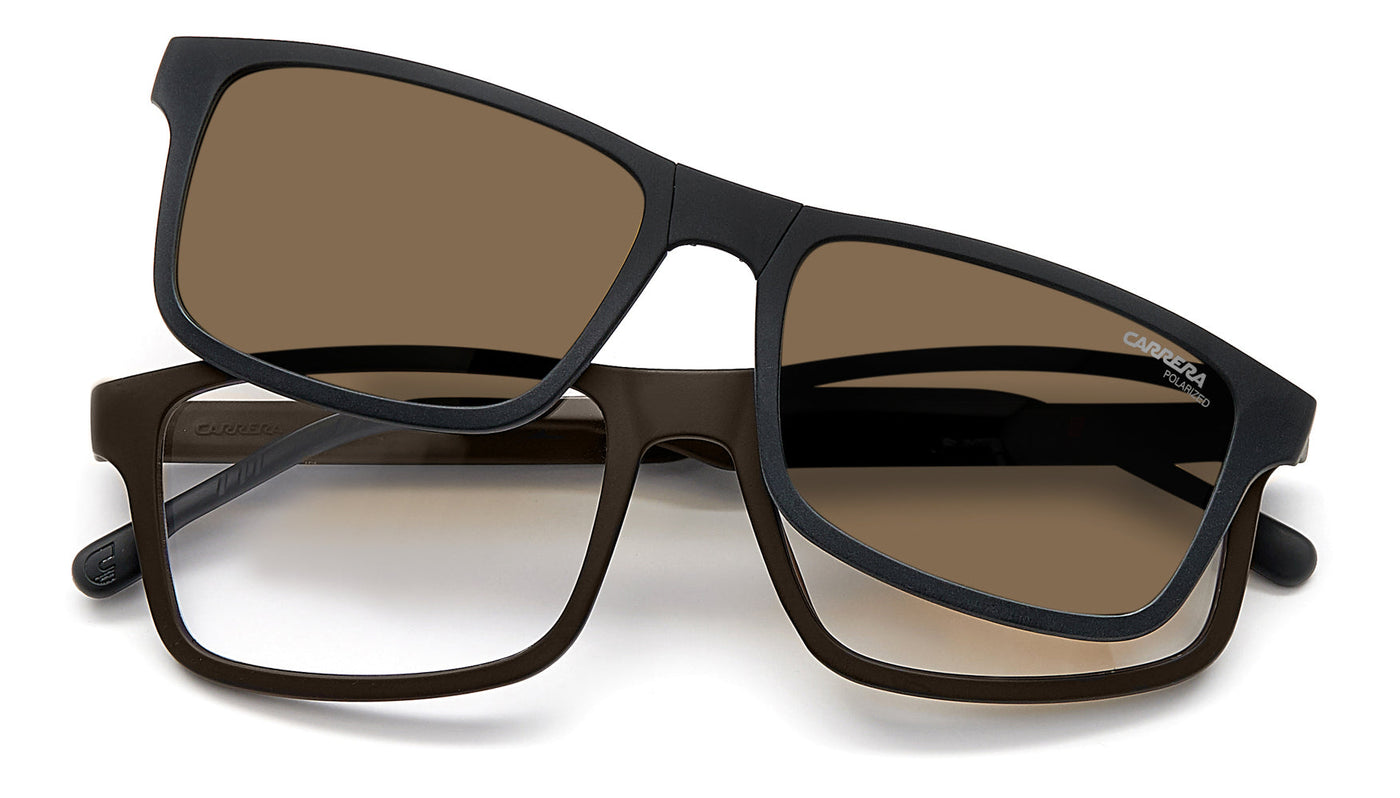 Carrera 8057/CS With Clip-on Matte Brown/Polarised Brown #colour_matte-brown-polarised-brown