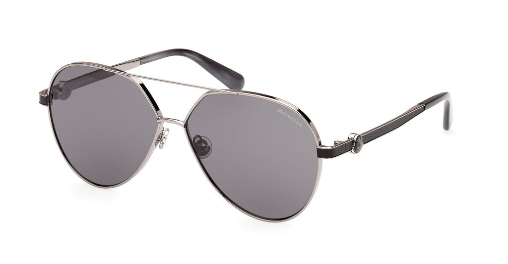 Moncler Vizta ML 0263 Shiny Light Ruthenium/Smoke #colour_shiny-light-ruthenium-smoke