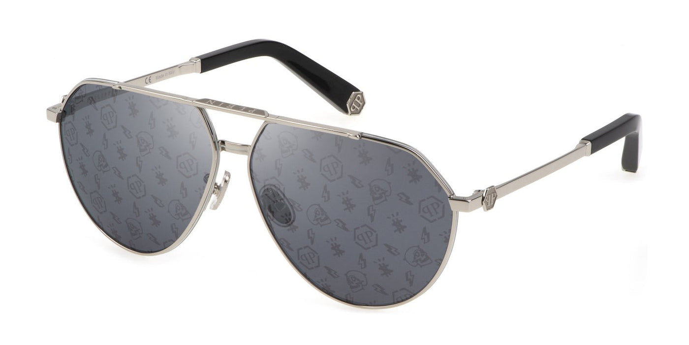 Philipp Plein SPP007M Shiny Palladium/Smoke-Mirror Silver #colour_shiny-palladium-smoke-mirror-silver