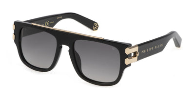 Philipp Plein SPP011M Shiny Black/Polarised Smoke Gradient #colour_shiny-black-polarised-smoke-gradient