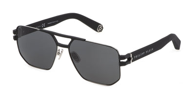 Philipp Plein SPP012M Shiny Palladium-Black/Smoke #colour_shiny-palladium-black-smoke