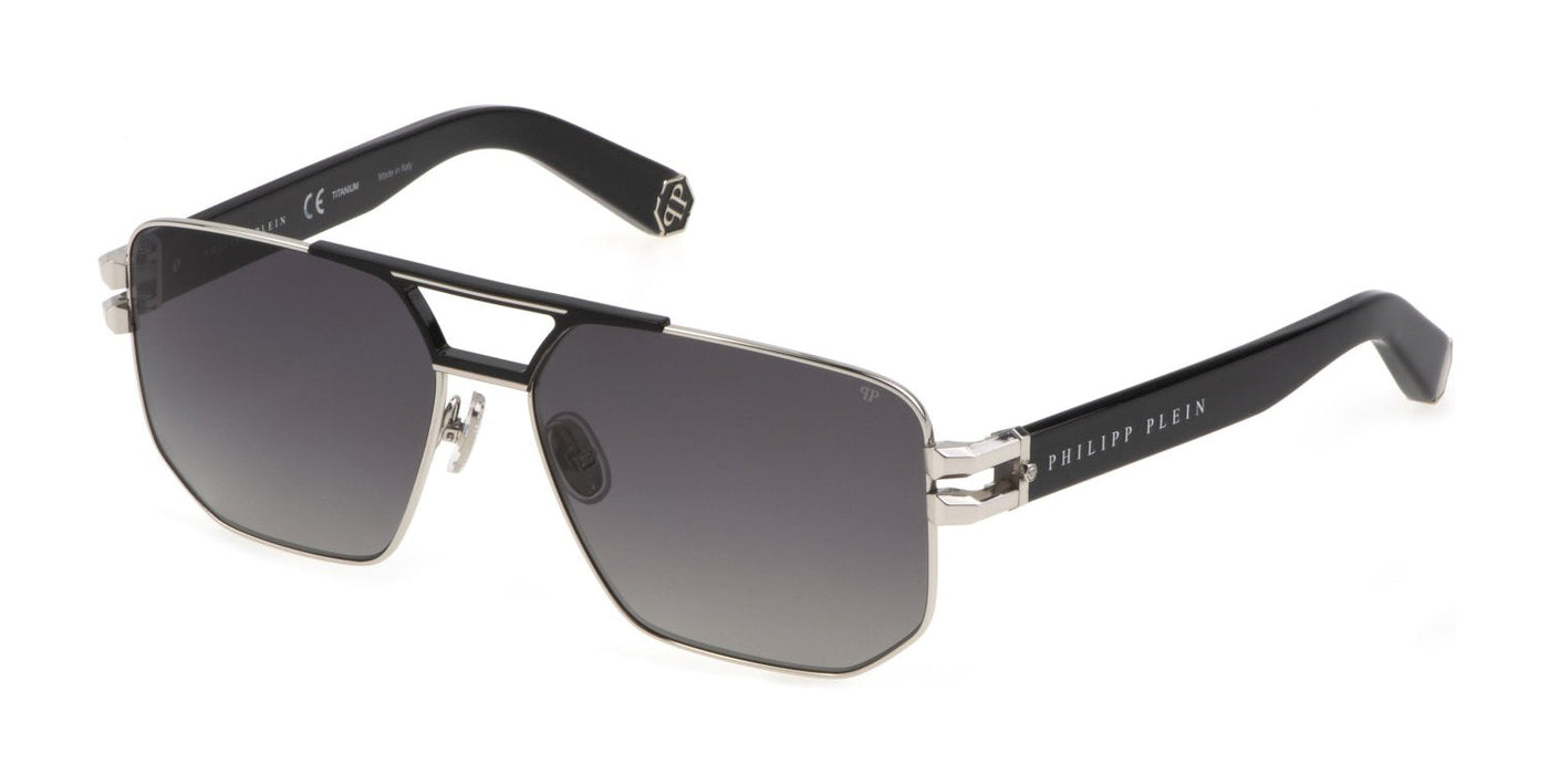 Philipp Plein SPP012M Shiny Palladium/Polarised Smoke Gradient #colour_shiny-palladium-polarised-smoke-gradient