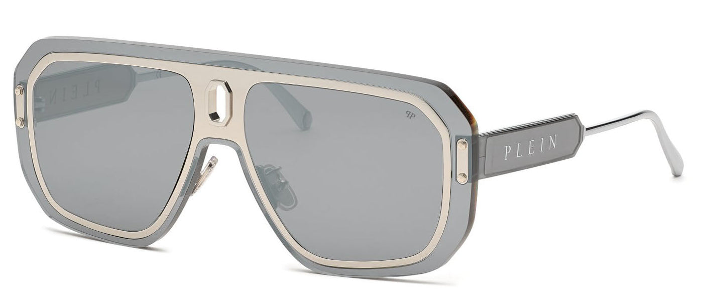 Philipp Plein SPP050 Total Shiny Palladium/Smoke-Sliver Mirror #colour_total-shiny-palladium-smoke-sliver-mirror