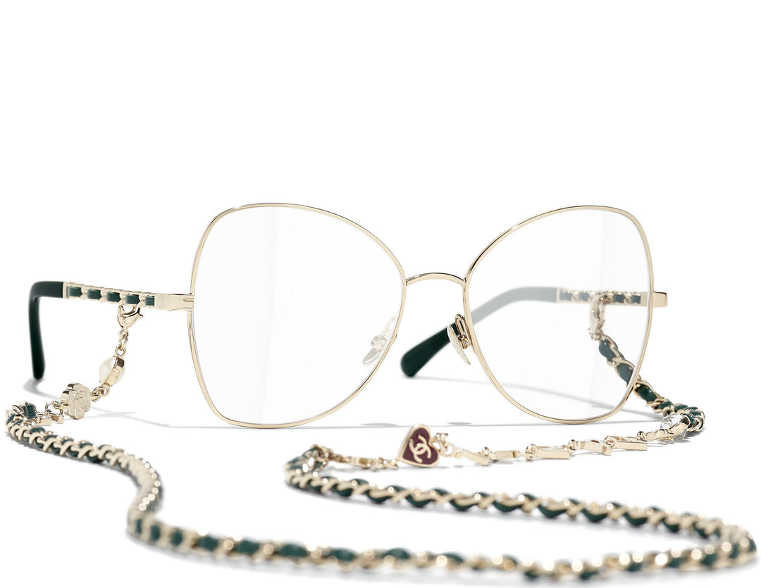 CHANEL 2205Q Butterfly Metal & Calfskin Glasses | Maverick CHANEL 2205Q Butterfly Metal & Calfskin Glasses | Maverick