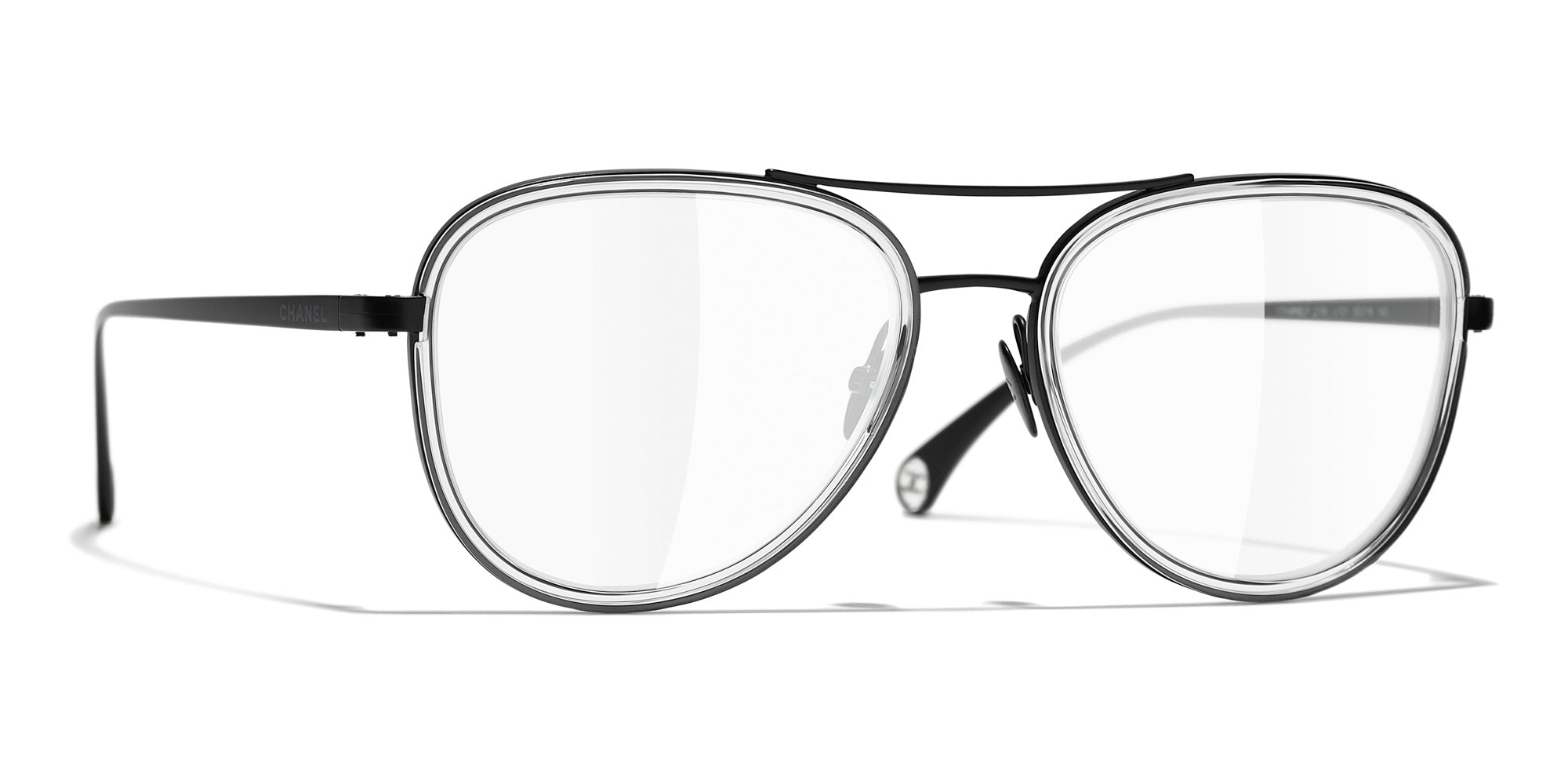 CHANEL Acetate Pilot Eyeglasses 2196-S Clear 1120294