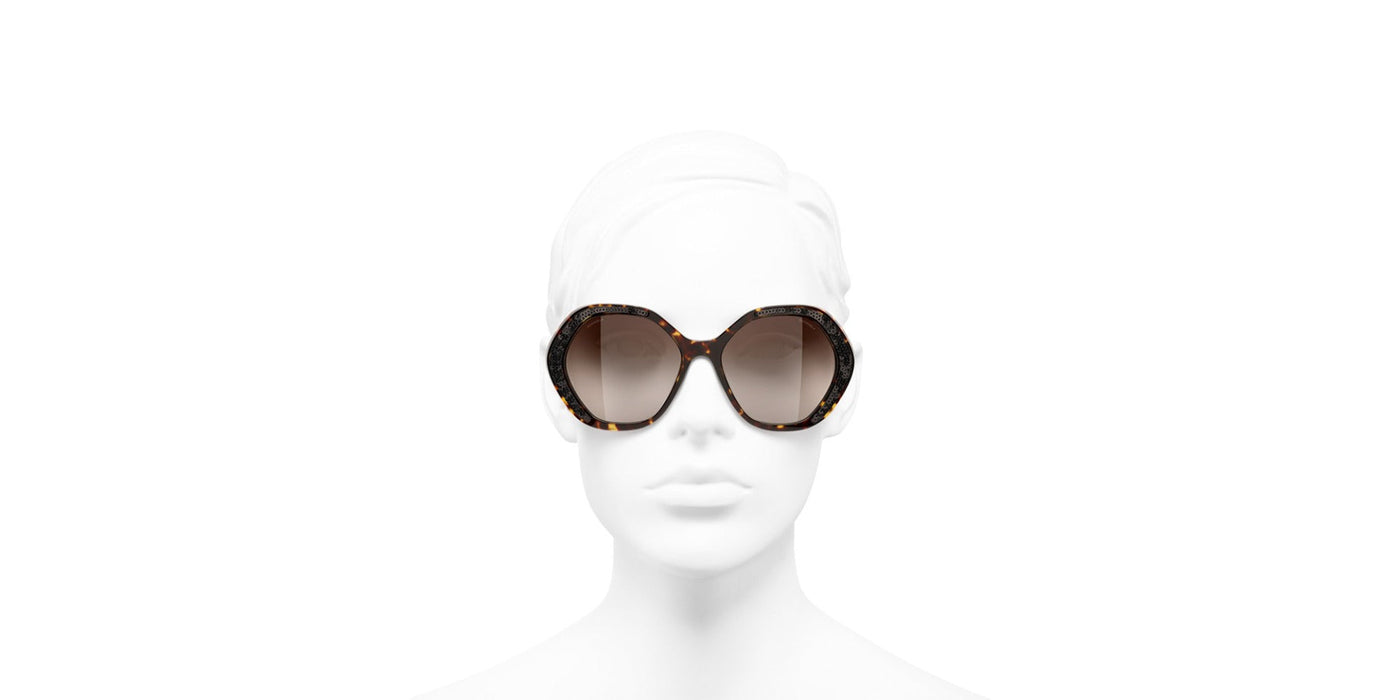 Chanel Round Sunglasses CH5489 51 Blue & Dark Blue & Gold Sunglasses